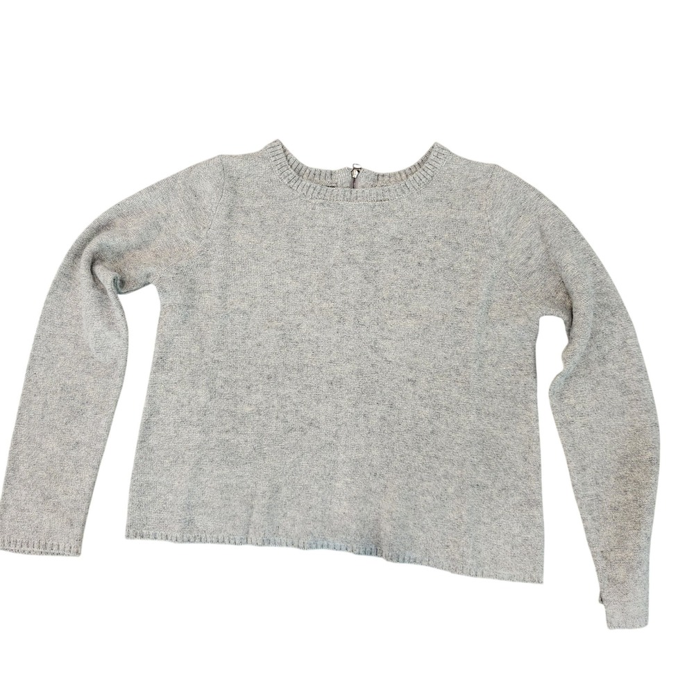 Kenar Sweater Women Large Gray Excellent Back Zipper Wool Blend Pullover